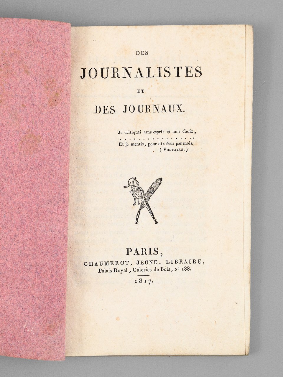 Des Journalistes et des Journaux [ Edition originale ] | Immagine principale