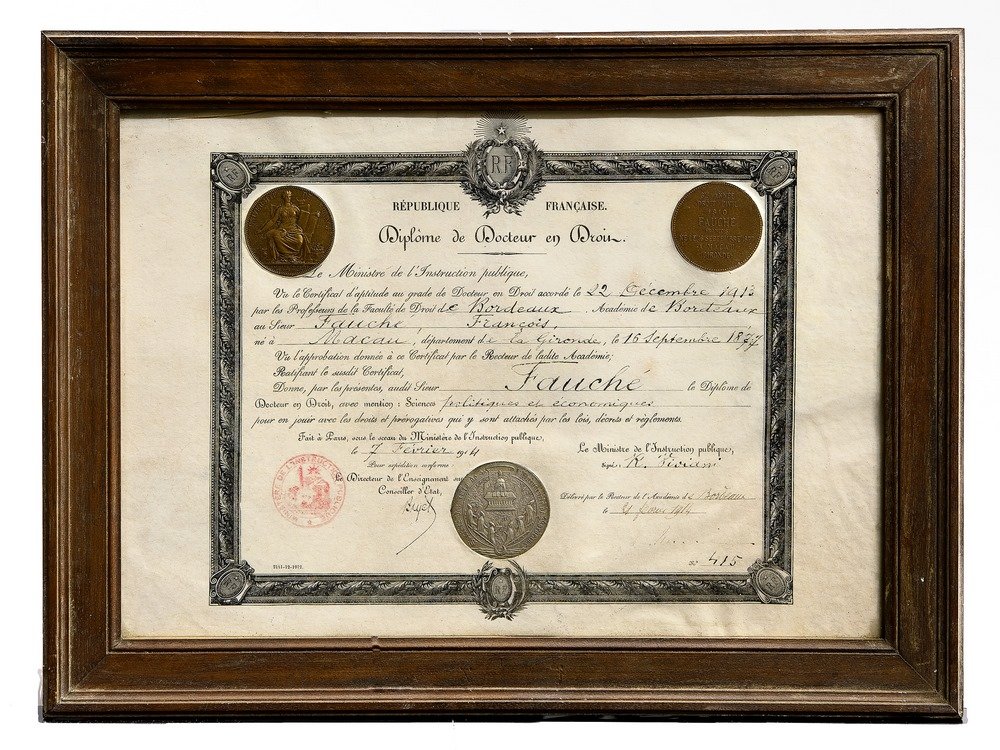 Diplôme de Docteur en Droit mention Sciences Politiques et Economiques. …