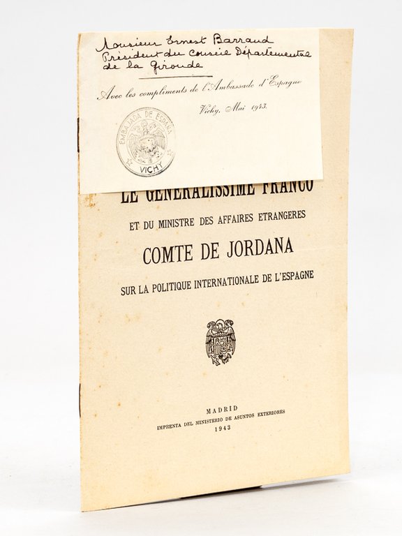 Discours de son excellence le Généralissime Franco et du Ministre …