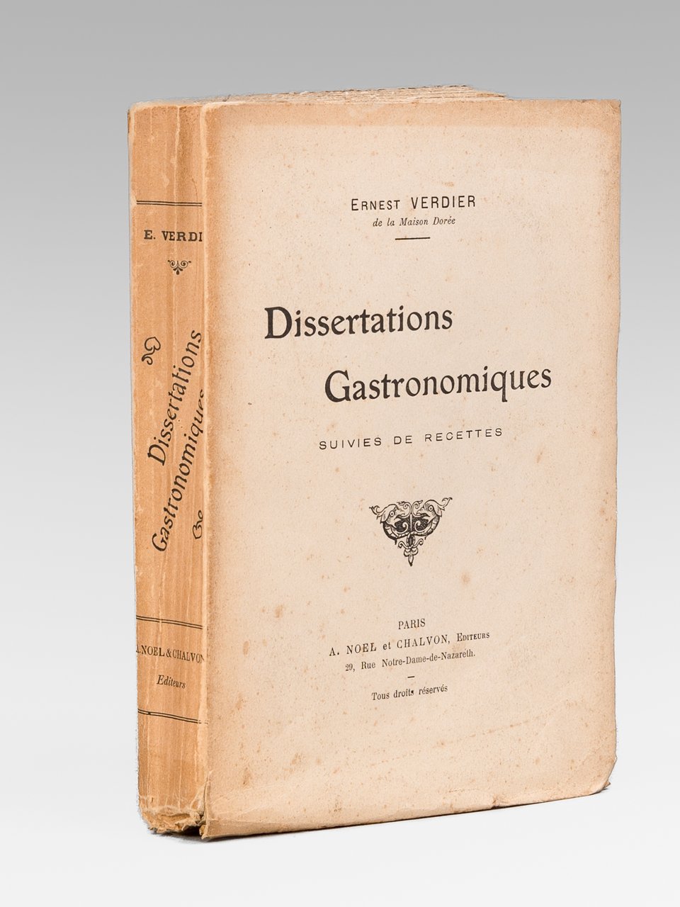 Dissertations gastronomiques suivies de Recettes [ Edition originale ] | Immagine principale