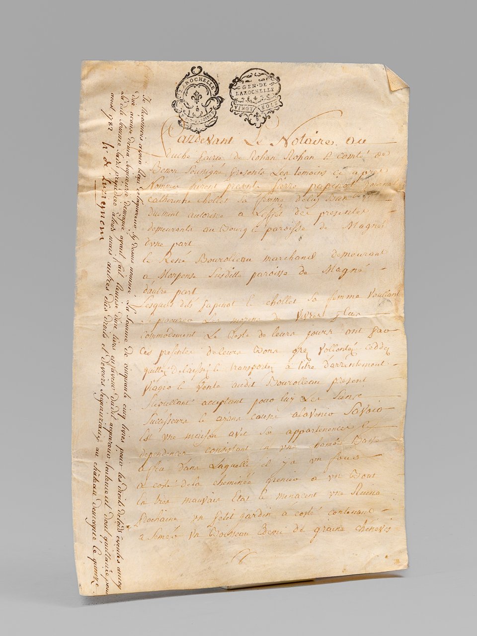 [ Document sur Vélin : Acte d'arrentement daté de 1780, … | Immagine principale