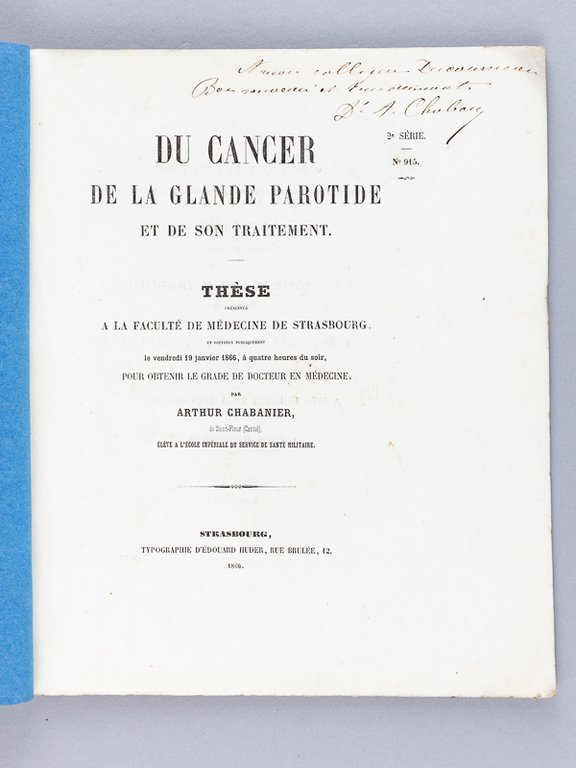 Du Cancer de la Glande parotide et de son traitement. …
