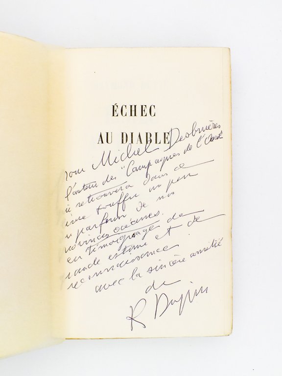 Echec au diable [ exemplaire dédicacé par l'auteur ]