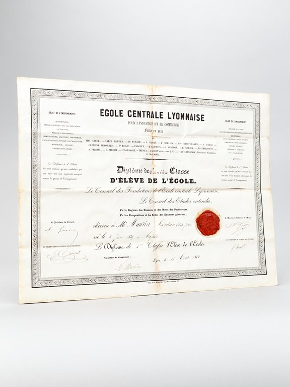 Ecole Centrale Lyonnaise pour l'Industrie et le Commerce fondée en …