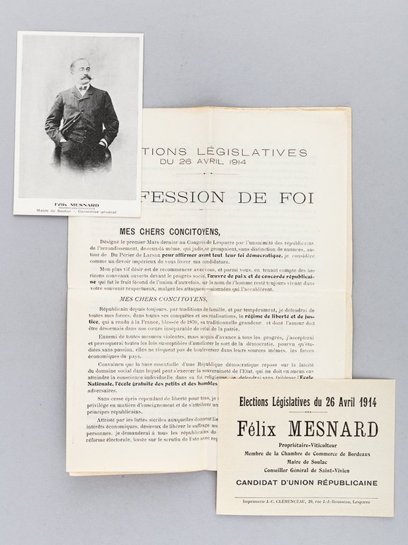 Elections législatives du 26 avril 1914. Profession de Foi de …