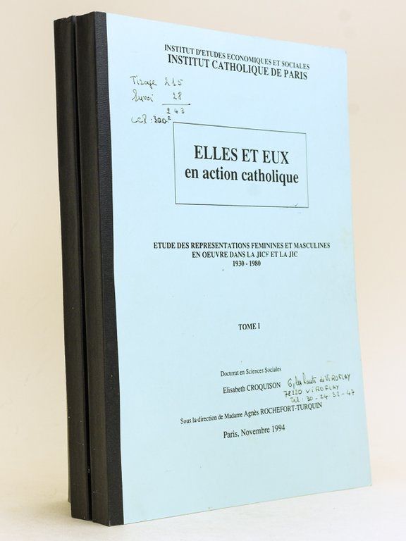 Elles et eux en action catholique. Etudes des représentations féminines …