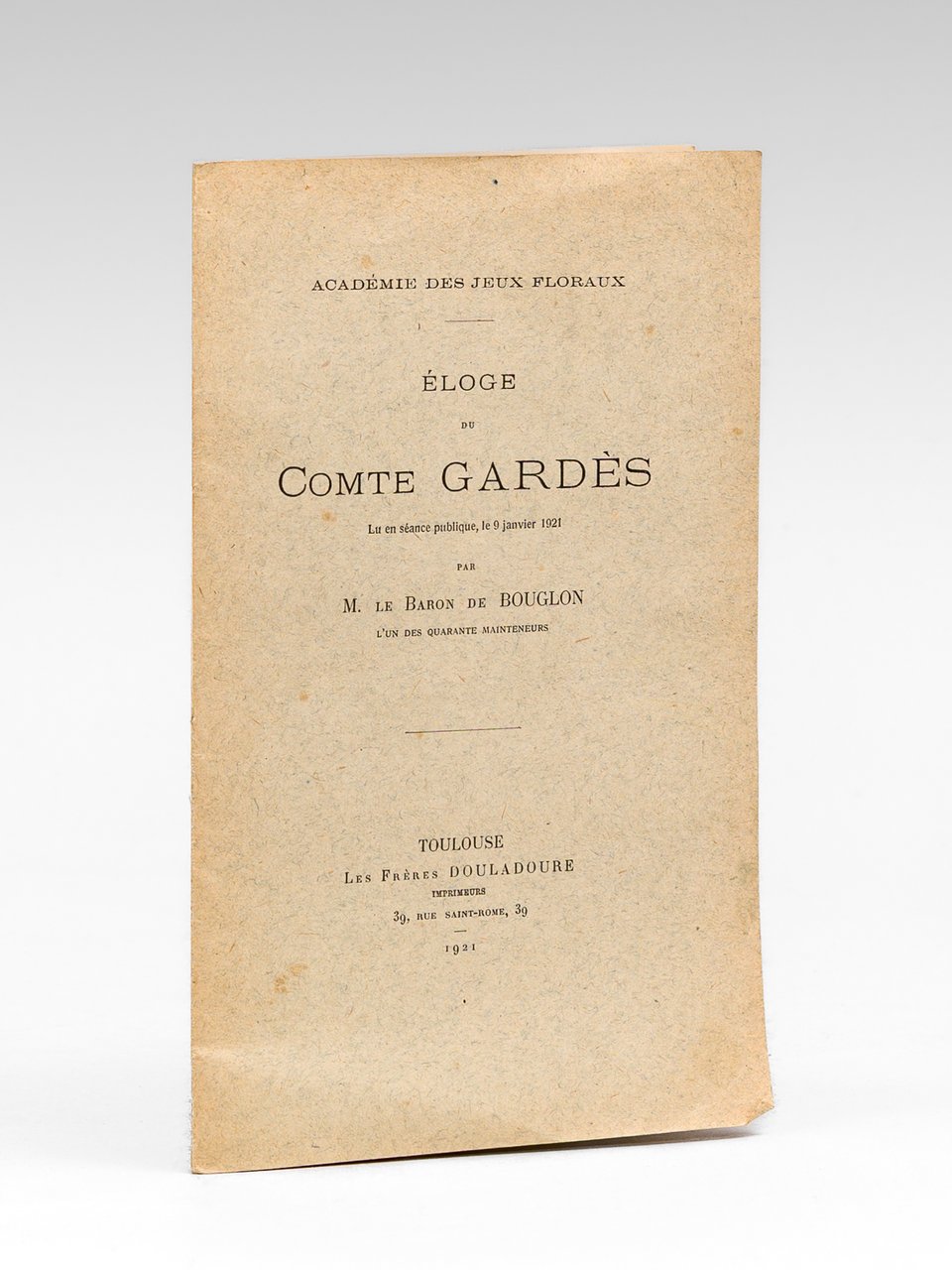 Eloge du Comte Gardès, lu en séance publique, le 9 … | Immagine principale