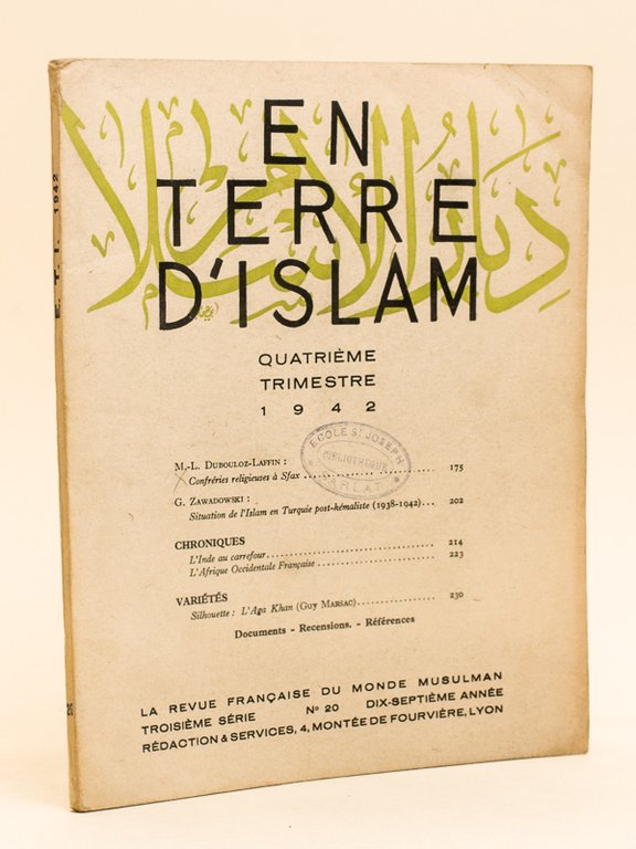 En Terre d'Islam. La Revue Française du Monde Musulman. Quatrième … | Immagine Gallery 2