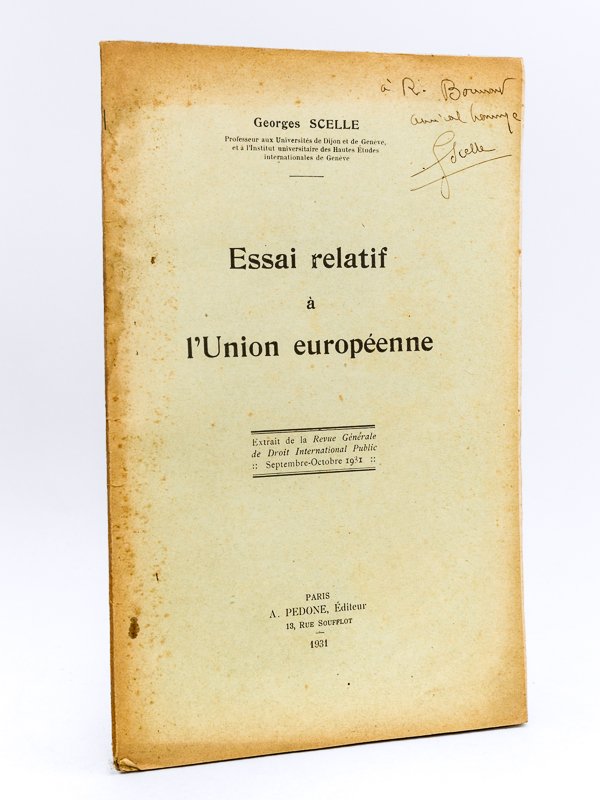 Essai relatif à l'Union européenne [ Edition originale - Livre … | Immagine principale