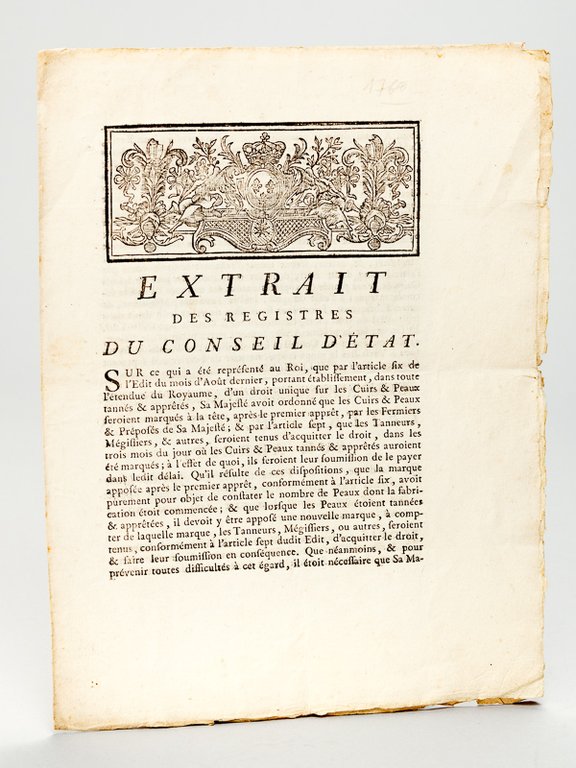 Extrait des Lettres Patentes du Conseil d'Etat. Lettres Patentes sur …