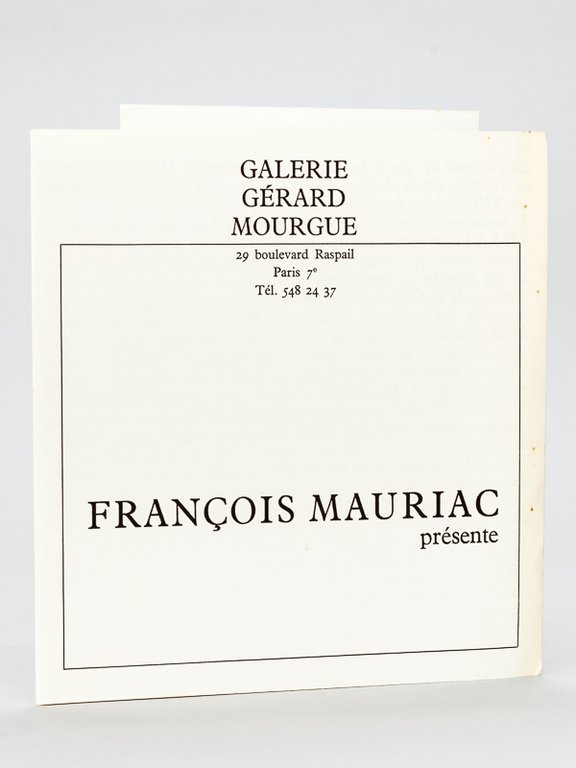 Galerie Gérard Mourgue. François Mauriac présente : Raymond Mirande. Emaux …