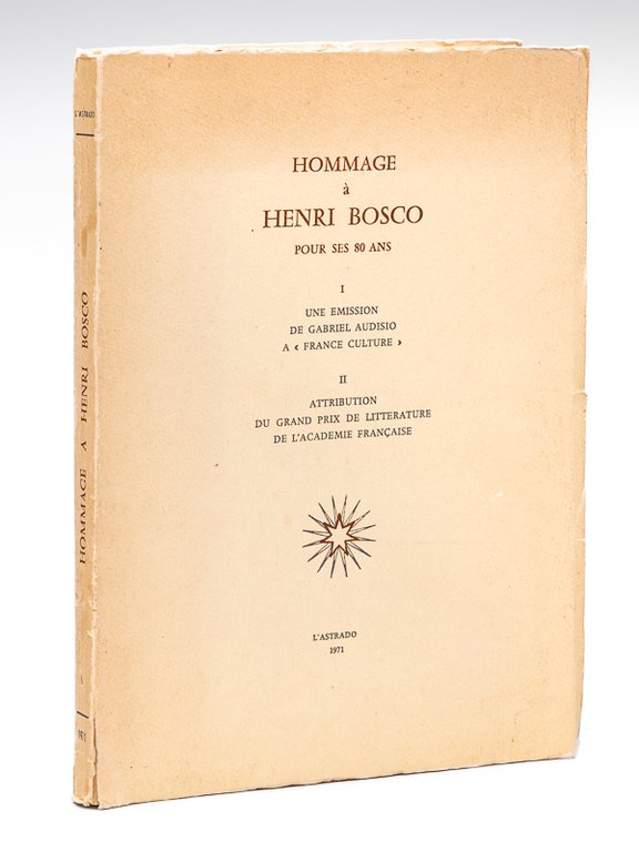 Hommage à Henri Bosco pour ses 80 ans [ Livre …