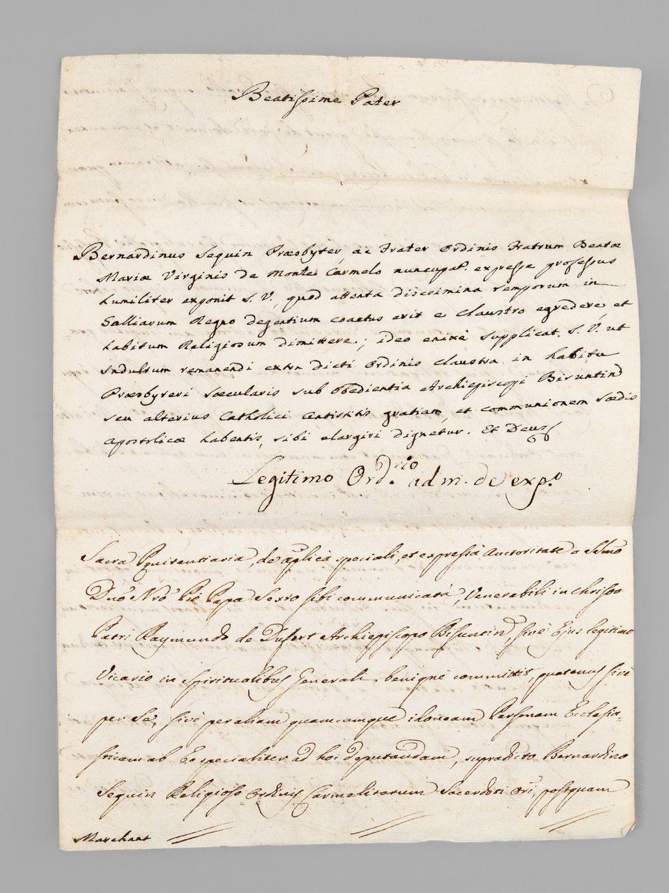 [ Indult d'exclaustration daté du 17 février 1791, pour un … | Immagine principale