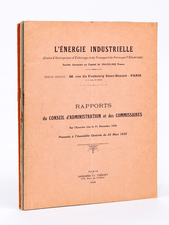 L'Energie Industrielle (Union d'Entreprises d'Eclairage et de Transport de Force …