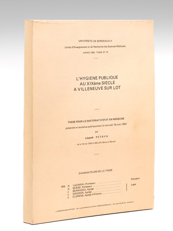 L'Hygiène Publique au XIXème siècle à Villeneuve-sur-Lot