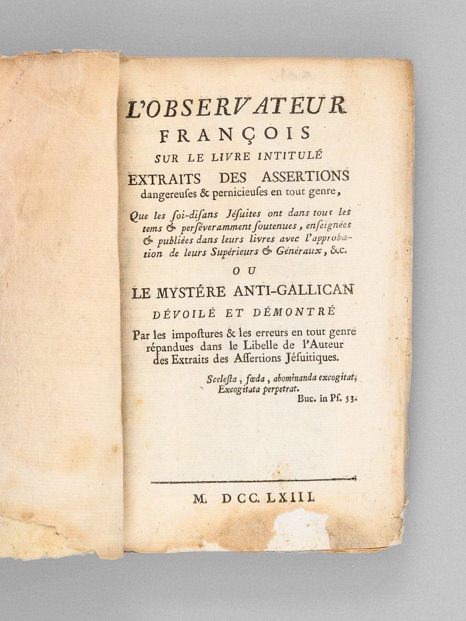 L'Observateur François sur le livre intitulé Extraits des Assertions dangereuses … | Immagine principale
