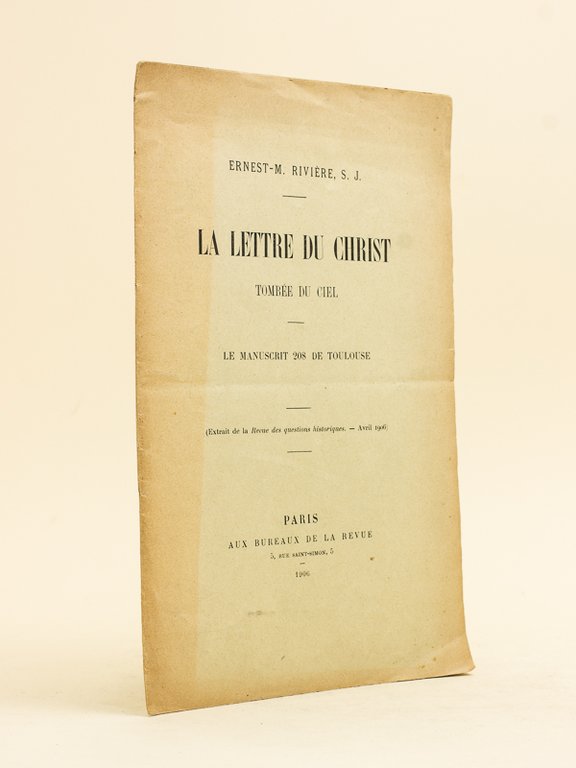 La Lettre du Christ tombée du ciel. Le manuscrit 208 …