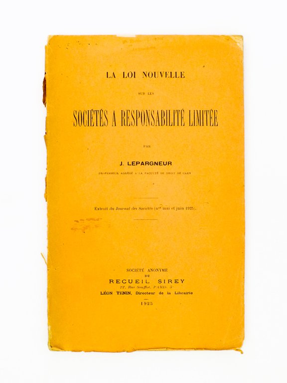 La Loi nouvelle sur les sociétés à responsabilité limitée ( …
