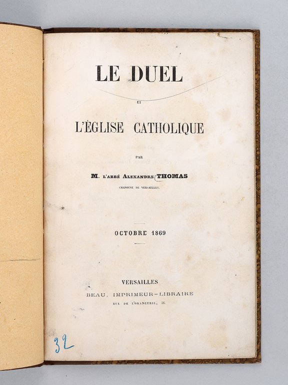 Le Duel et l'Eglise Catholique [ Edition originale ]