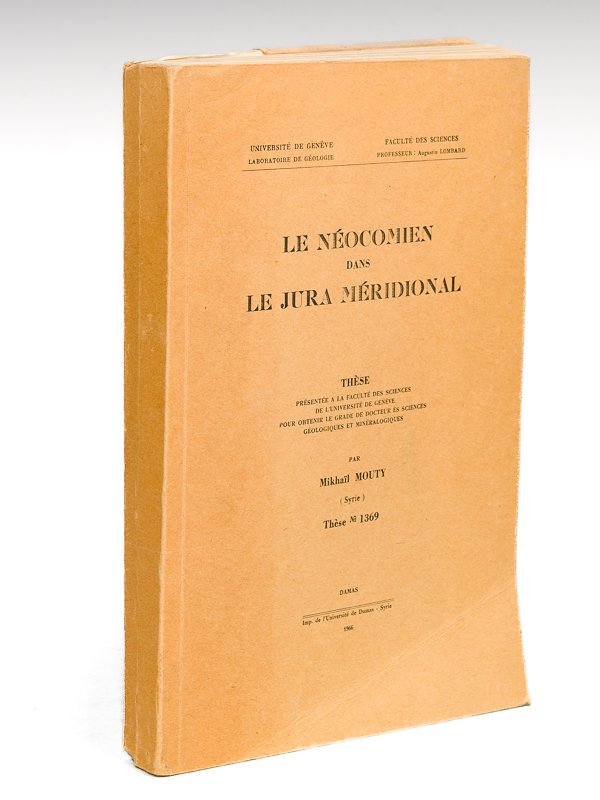 Le Néocomien dans le Jura Méridional. Thèse présentée à la …