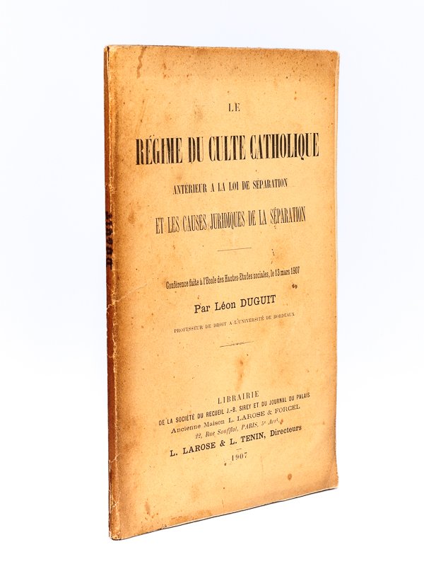 Le Régime du Culte catholique antérieur à la Loi de …