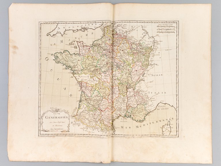 Les 34 Généralités avec leurs Chefs-lieux et Résidences des Intendans …