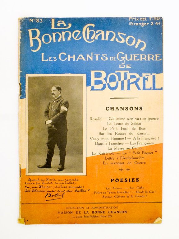 Les chants de guerre de Botrel ( La Bonne Chanson …