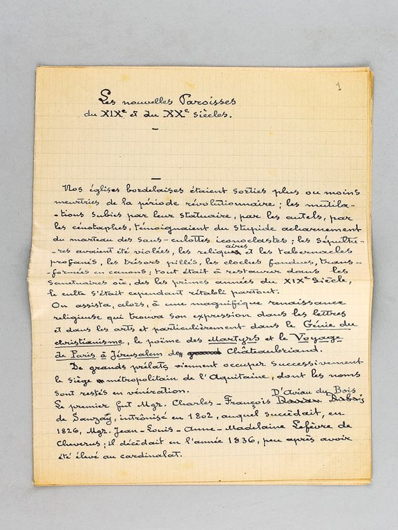 Les Nouvelles Paroisses du XIXe et du XXe siècles [ …