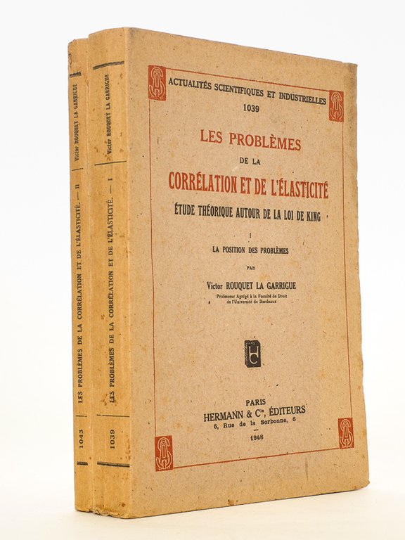 Les problèmes de la corrélation et de l'élasticité, étude théorique …