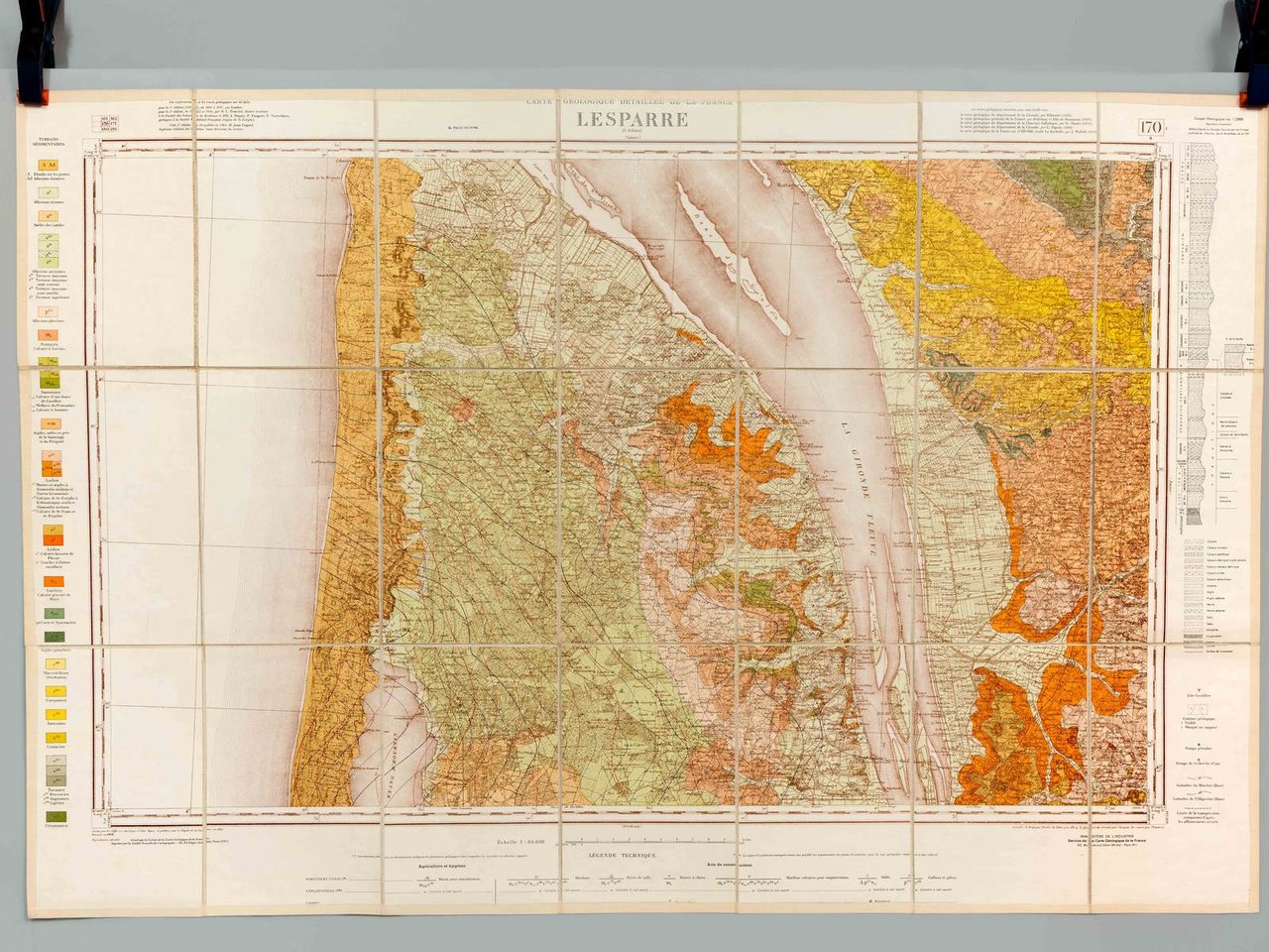 Lesparre. Carte topographique de l'Etat-Major. Carte géologique détaillée
