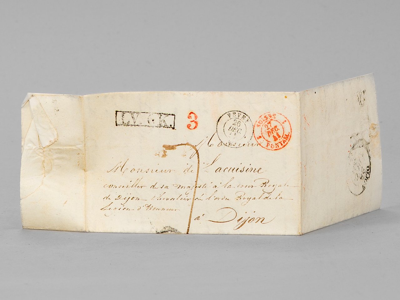 Lettre adressée depuis Vevey (Suisse) à Monsieur de La Cuisine … | Immagine principale
