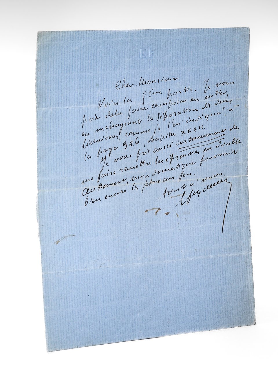 [ Lettre autographe signée ] 1 L.A.S. d'une page sur …