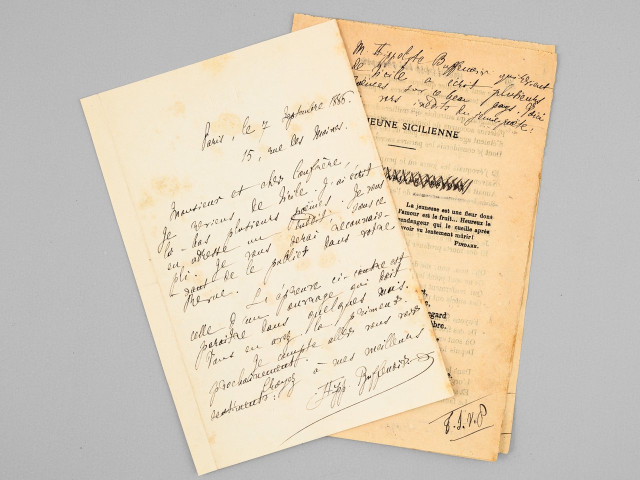 [ Lettre autographe signée accompagnée des épreuves corrigées et signée … | Immagine principale