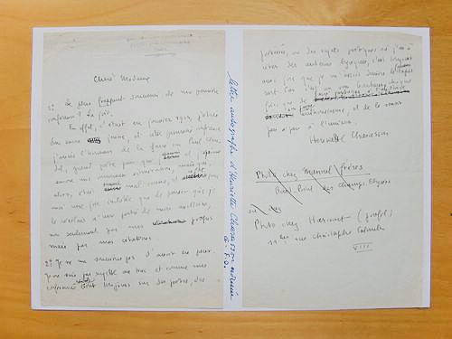 Lettre autographe signée de Henriette Charasson : "Le plus frappant …