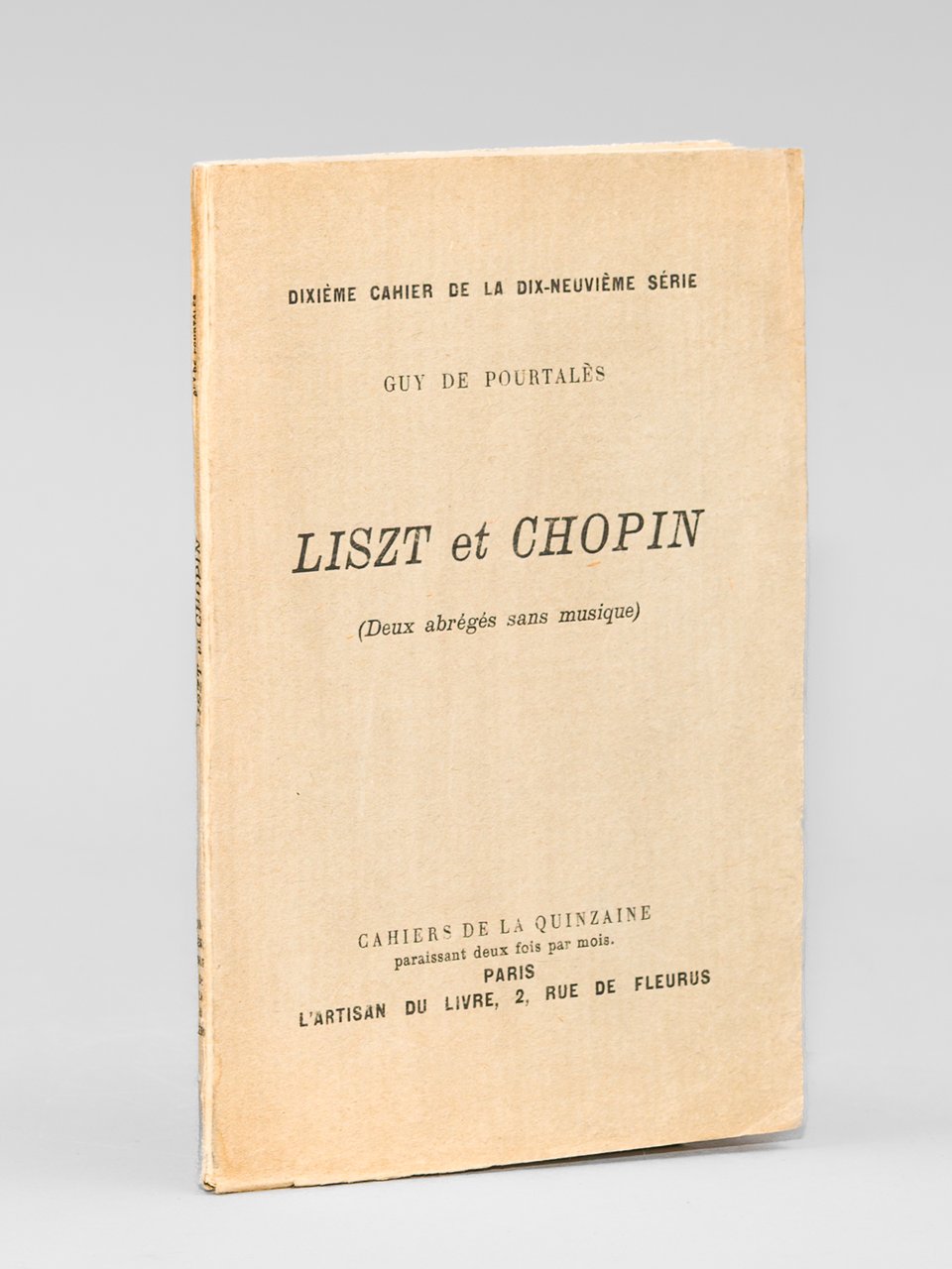 Liszt et Chopin (Deux abrégés sans musique) [ Edition originale … | Immagine principale