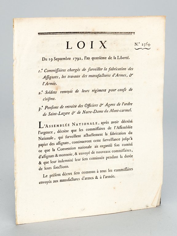 Loix du 19 septembre 1792, l'an quatrième de la Liberté. …