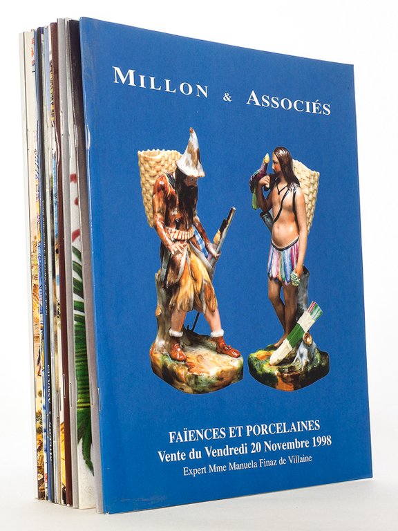 [ Lot de 13 catalogues de ventes aux enchères, Faïences …