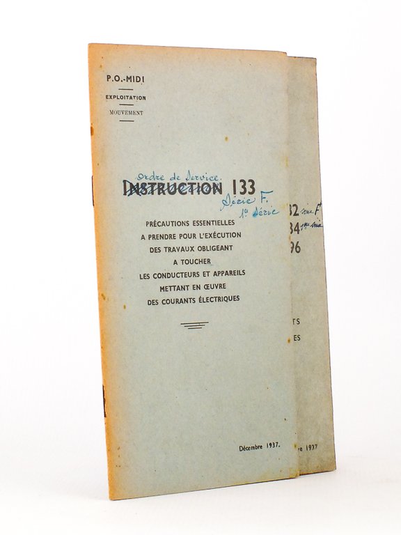 (Lot de 2 instructions de décembre 1937) Instruction 1333 : …