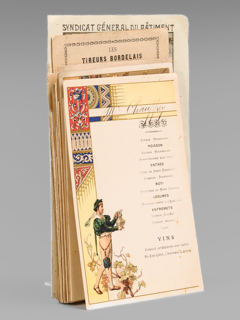 Lot de 30 menus anciens, dont nombreux menus à Bordeaux … | Immagine principale