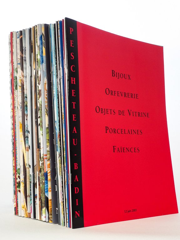 [ Lot de 35 catalogues de ventes aux enchères, porcelaines, …