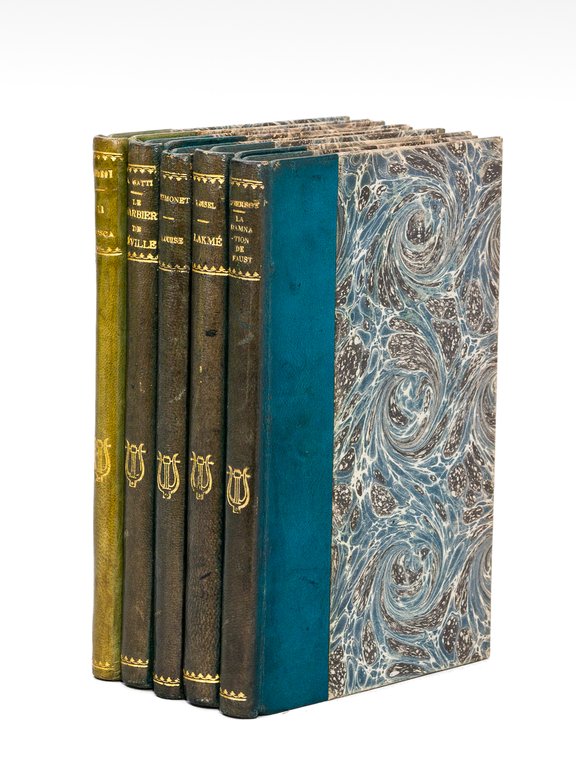 [ Lot de 5 volumes coll. Les Chefsd'oeuvre de la Musique ] La damnation de Faust, de Berlioz. Etude historique et critique, Analyse musicale ; Lakmé de Léo Delibes ; Louise de G. Charpentier ; La Tosca de Puccini ; Le Barbier de Séville de Rossini