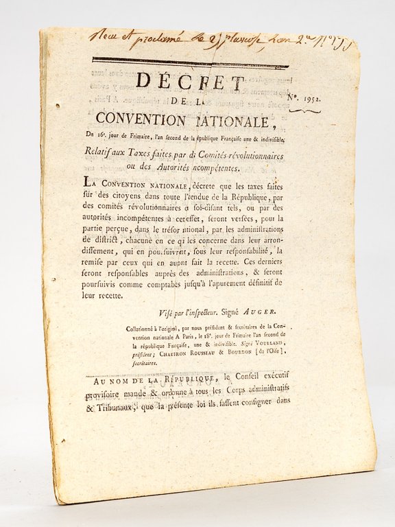 [ lot de 9 décrets de la Révolution Française sur …