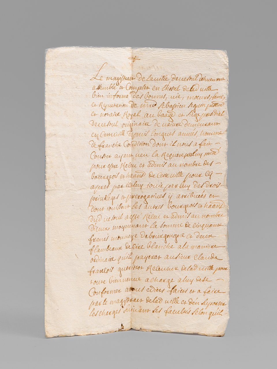 [ Manuscrit - Acte de réception à la bourgeoisie de … | Immagine principale