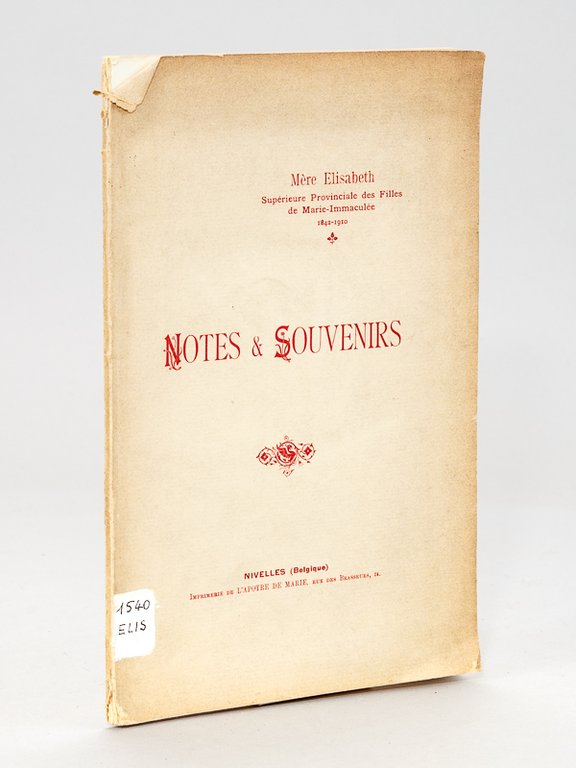 Mère Elisabeth Supérieure Provinciale des Filles de Marie Immaculée 1842 …