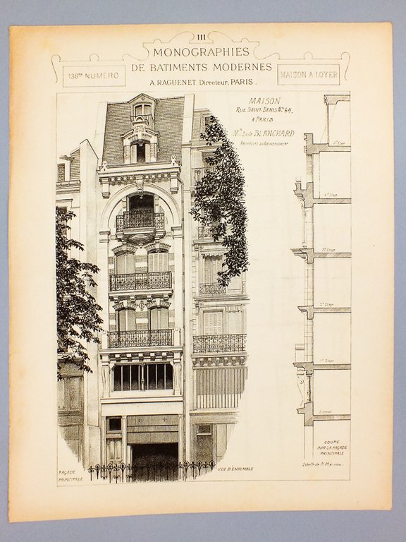 Monographies de Bâtiments Modernes - Maison Rue Saint-Denis N° 44 …
