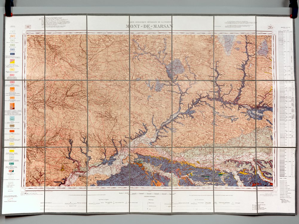 Mont-de-Marsan. Carte topographique de l'Etat-Major. Carte géologique détaillée
