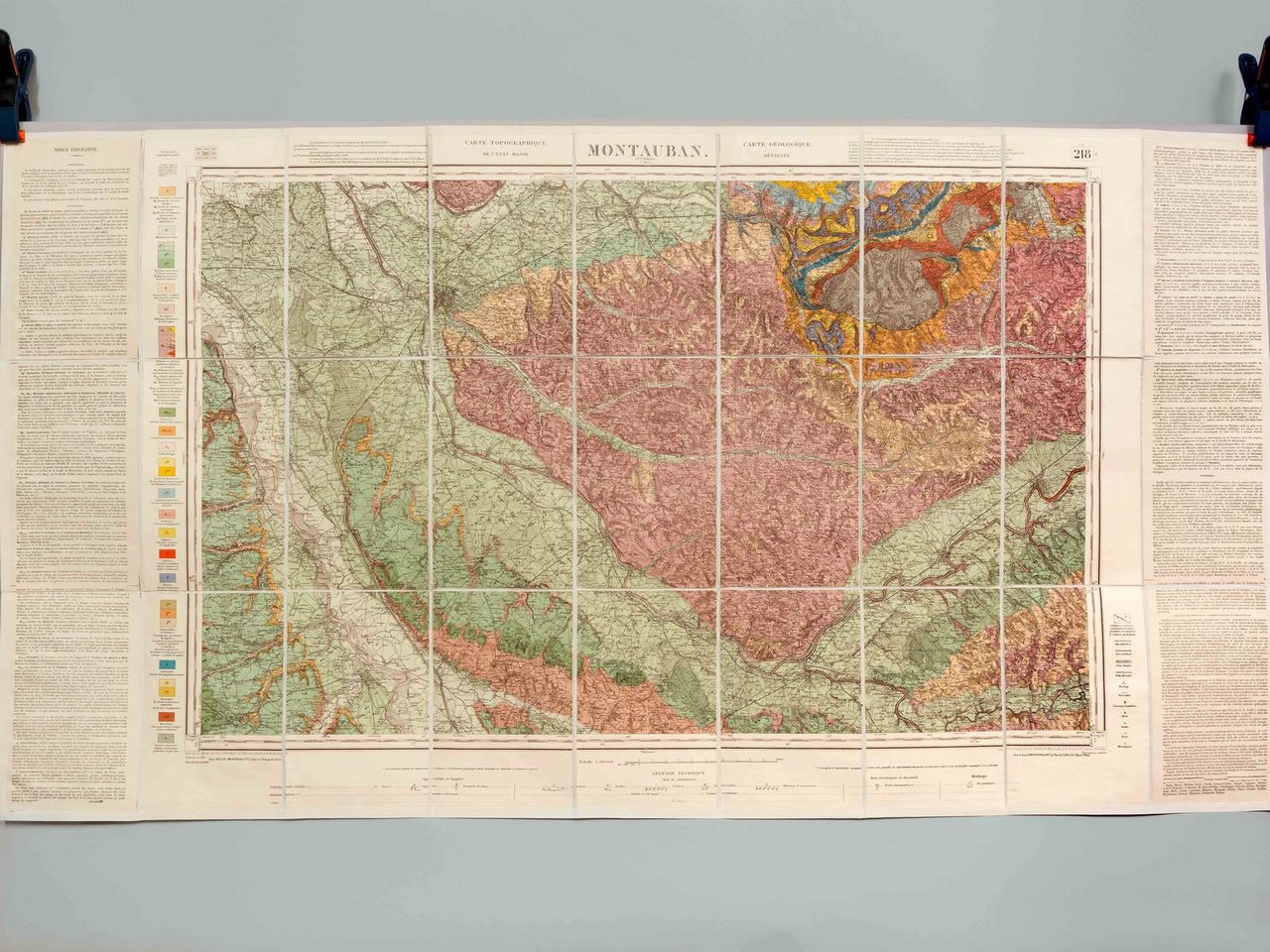 Montauban. Carte topographique de l'Etat-Major. Carte géologique détaillée