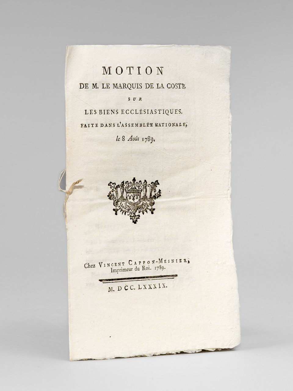 Motion de M. le Marquis de la Coste, sur les …