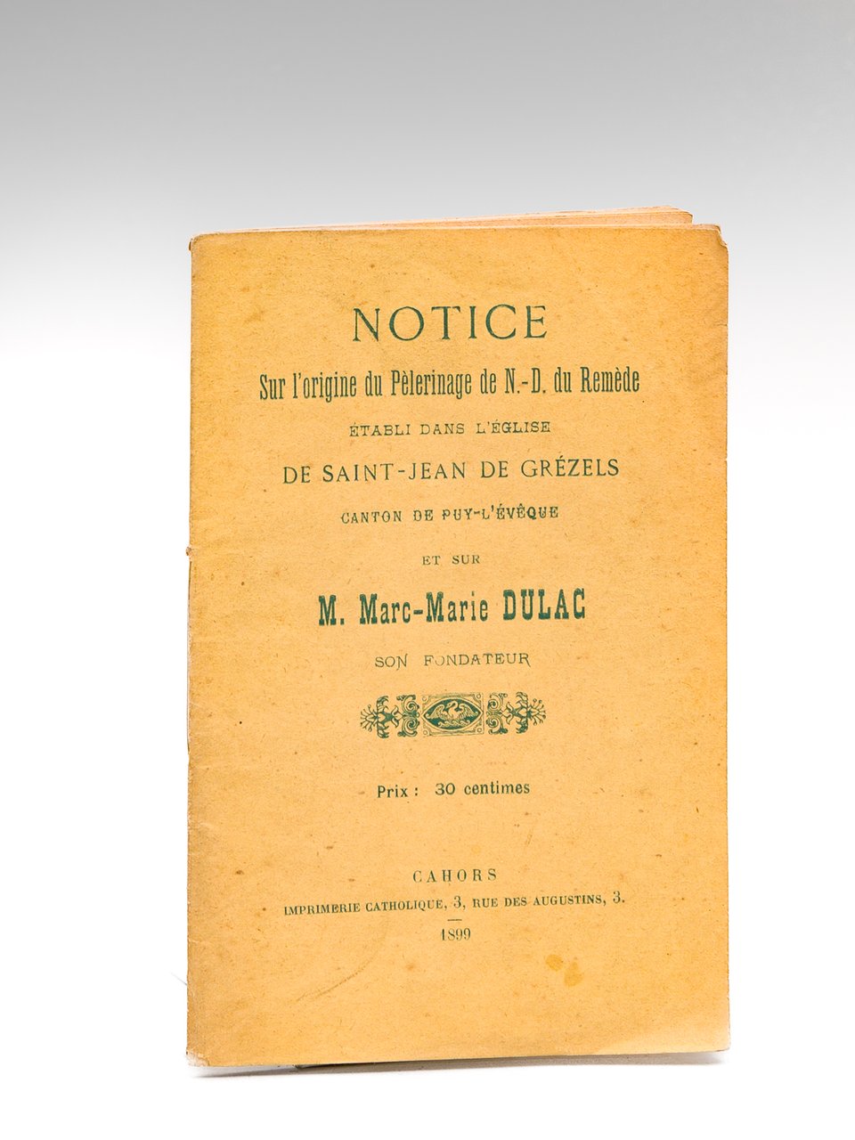 Notice sur l'Origine du Pèlerinage de N.-D. du Remède établi …