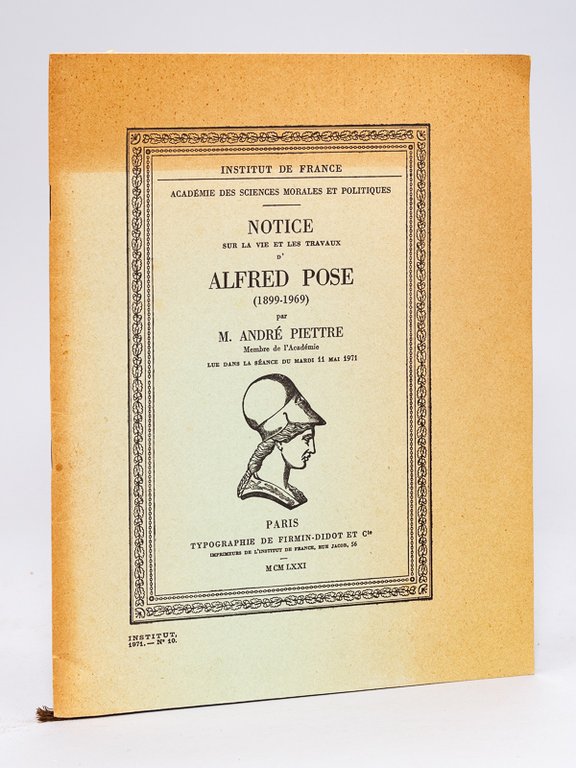 Notice sur la vie et les travaux d'Alfred Pose (1899-1969) … | Immagine Gallery 2